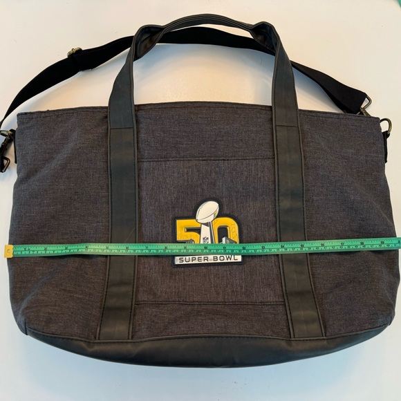 NFL Super Bowl 50 Travel Computer Bag Grey Yellow Denver Broncos Panthers - Picture 9 of 14